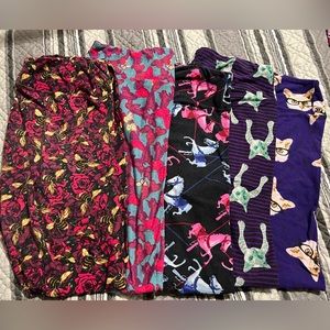 5pc Lularoe Animal print leggings TC